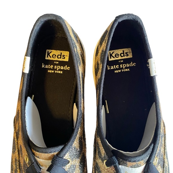 NIB Keds x Kate Spade New York Champion Glitter Leopard Sneakers - Picture 8 of 12
